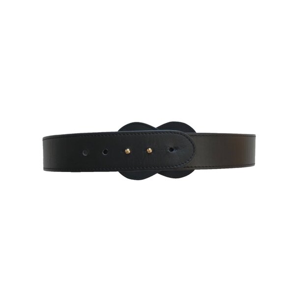 Zimmermann Interlocked Waist Belt Womens Small Medium Black Leather Interlocking - Picture 7 of 12